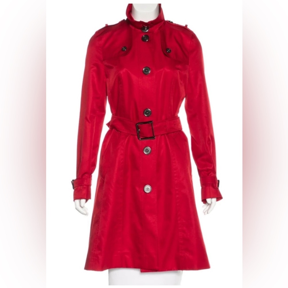 Vintage Red Burberry Mabledon Trench Coat SzUK8/US6